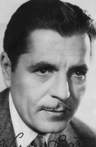 ワーナーバクスター、1889〜1951年、アメリカの俳優、c1930s〜c1940s。署名入り写真 作： Unbekannt