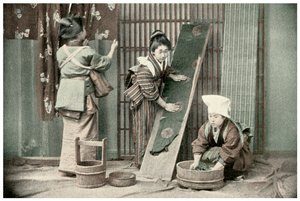 着物を洗う、日本、1904 作： Unbekannt