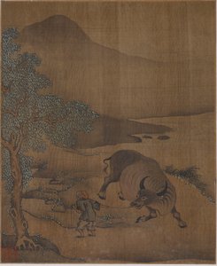 水牛と牧童、おそらく明王朝、1368-1644年。 作： Unbekannt