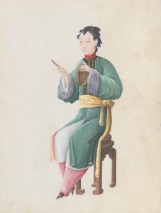 蛟竜を演奏する音楽家の水彩画 18世紀後半 作： Unbekannt