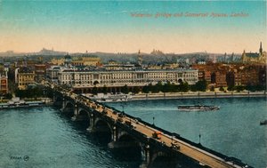 ウォータールーブリッジとサマセットハウス、ロンドン、c1910。