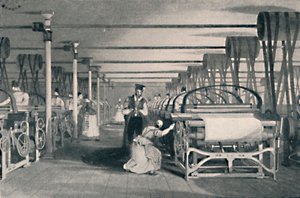 力織機による織り、1835、1904