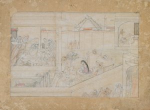 結婚式の準備: Nala-Damayanti シリーズのフォリオ、1775-1800 年。 作： Unbekannt