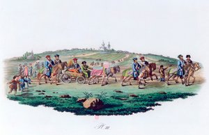結婚式の行列、ロシア、1820