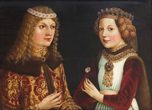 ラディスラウスの死後の1440-1457とヴァロワのマグダレナ1443-1495の結婚式の肖像画 作： Unbekannt