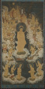 アミダと菩薩の降下、14世紀後半。 作： Unbekannt