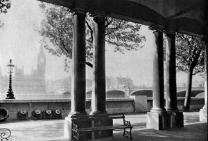 セントトーマス病院のテラスから見たウェストミンスターブリッジとビッグベン、1926年〜1927年 作： Unbekannt
