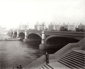 ウェストミンスターブリッジとセントトーマス病院、ロンドン、1887 作： Unbekannt