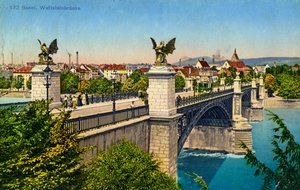 ウェットシュタイン橋、スイス、バーゼル、c1936 作： Unbekannt