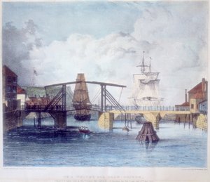 ウィットビーハーバー、ヨークシャー、エスク川の河口、c1833 作： Unbekannt