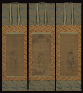 白衣の観音と寒山と紫徳、14世紀。