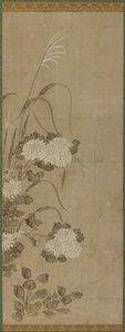 白い菊と草、江戸時代、1615-1868. 作： Unbekannt