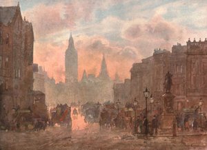 Charing Cross、c1899、c1900のホワイトホール。 作： Unbekannt