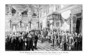 ヴィルヘルム2世と国会議事堂のオープニングでの閣僚1888年6月25日、1900年