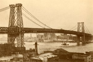 ウィリアムズバーグ吊り橋、ニューヨーク、c1930。 作： Unbekannt