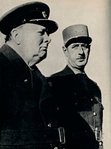 ウィンストン・チャーチルとドゴール将軍、1940年6月、1945年。 作： Unbekannt