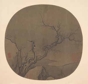冬の枝とカササギ。 作： Unbekannt