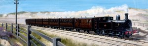 バーケンヘッドへ向かうウィラル鉄道の列車
