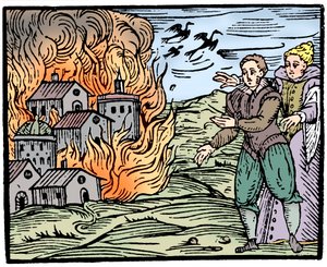 魔女が家を火事で破壊-シュヴァーベン、1533