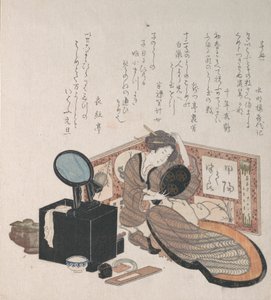 髪を整える女性、19世紀。 作： Unbekannt