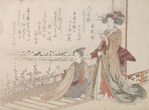 ベランダの女性と若者、1806年。