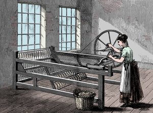 紡績ジェニーを使用する女性、c1880 作： Unbekannt