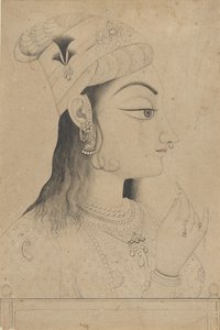 ターバンを巻いたラダの格好をした女性、19 世紀後半。 作： Unbekannt