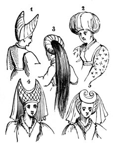 女性の頭飾り、15世紀、1910 作： Unbekannt
