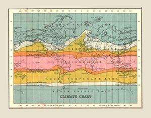 世界地図気候図、1902年。 作： Unbekannt