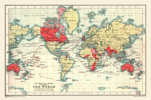 大英帝国を示す世界地図、1902年。 作： Unbekannt