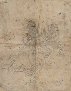 Brijnathanji と Swamini recta の礼拝、馬術の肖像画、K. 1800。 作： Unbekannt