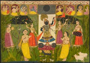 Shri Nathji の礼拝。 1700年。 作： Unbekannt