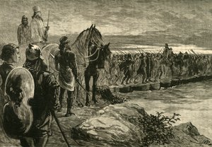 ヘルレスポントを横断するクセルクセス、1890年。 作： Unbekannt