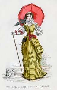 17世紀の夏のファッションの若い女性1882-1884 作： Unbekannt