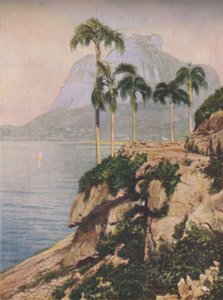 ガヴェアの丘-リオデジャネイロの曲がりくねった海岸沿いに目を魅了するビスタ、c1935 作： Unbekannt