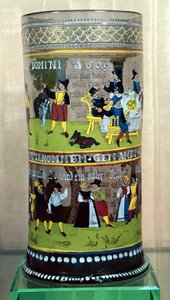 1609年のドイツのエナメルを塗られたハンペン、お祝いのシーンで飾られました 作： Unbekannt Unbekannt
