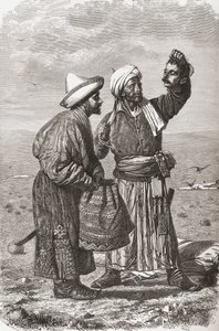 ゴーシャードとチャールズバルバント（d.1922）によって彫刻された、「手の中の世界」からのイラスト、1878年に出版された彼の敵の頭を抱えたアフガニスタンの兵士、1878年発行 作： Unbekannt Unbekannt