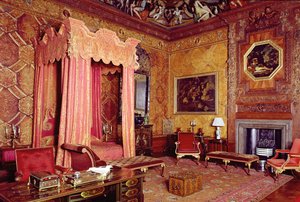 チャッツワースハウス、ステートベッドルーム1687-1707、ダービーシャー、イギリス