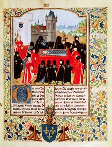 Fr 2691 f.11 1422年のフランシスの葬儀のチャールズ6世、ベッドフォード公爵を主席追悼者およびパリ議会の議員とする 作： Unbekannt Unbekannt