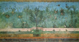 いわゆるリヴィアの別荘、プリマポルタ、ローマの庭の絵画、紀元前20年頃 作： Unbekannt Unbekannt
