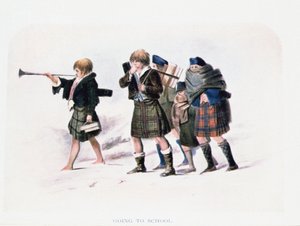 RR McIanによるGoing To School（色付きのlitho）