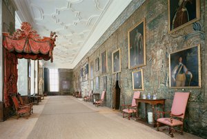 Hardwick Hall（1590-97）、ロングギャラリーのインテリア、ダービーシャー、イギリス 作： Unbekannt Unbekannt