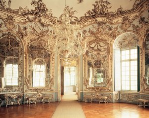 フランソワキュビリーが設計したミラーサルーンの内装、1734-39年（114790も参照）