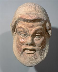 劇場の外からのマスク、紀元前3世紀 作： Unbekannt Unbekannt