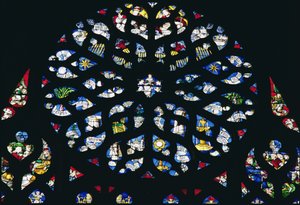 16世紀の聖母マリアの連祷を描いたノースローズの窓