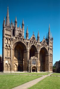 ピーターバラ大聖堂、英語学校、（13世紀）、西部正面、c.1200-10、ケンブリッジシャー、イギリス