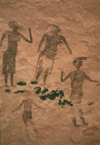 ジャバレン紀元前7世紀から1世紀の男性と女性の岩絵（黄土片岩） 作： Unbekannt Unbekannt