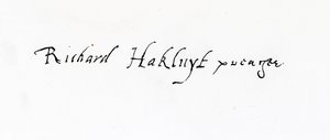 リチャードハクルイトの署名（c.1552-1616）