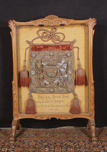 領主の番人であるオーランドブリッジマン卿（1667-72）が手にした大シールのバッグ 作： Unbekannt Unbekannt