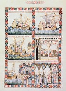 102-0625868/1 A Journey to Acre、Cantiga 172 の挿絵、アルフォンソ X 